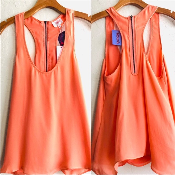 NEW Parker orange flowy racerback tank top size XS - Picture 3 of 8